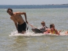 Having fun with kids on the beach