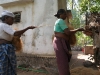 Making ropes from coconut husk fibre
