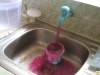 Cleaning water pipes with desinfector