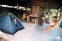 in Fernando's house; our old tent we gave to them