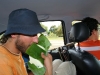 eating cheese in a palm leave, bought for Augustas from our drivers