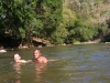 bathing in the river