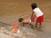washing in the river