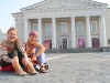 lovely girl Jovita during a photo shooting in front of the Vilnius town hall