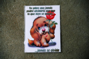 A greeting card with a little dog on the front picture