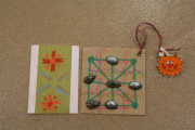 Self-made bookmarker and tiny tic-tac-toe game